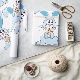 Papel De Regalo Conejo De Pascua Con Una Veta De Bow