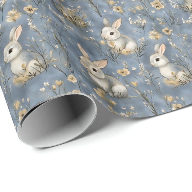 Papel De Regalo Conejo de Pascua de primavera (Esquina del rollo)