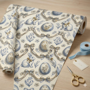 Papel De Regalo Conejo de Pascua elegante de Chinoiserie y Toile a