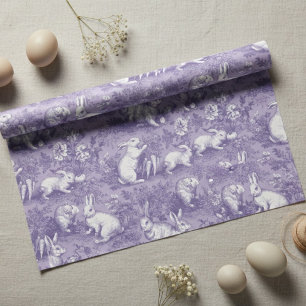 Papel De Regalo Conejo de Pascua Elegante Toile de Jouy Púrpura