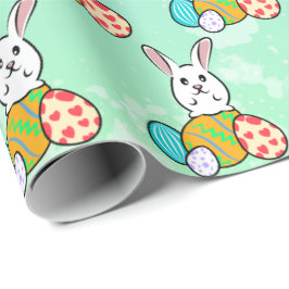 Papel De Regalo Conejo de Pascua en huevos de Pascua