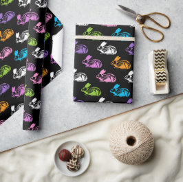 Papel De Regalo Conejo de Pascua esqueleto lindo espeluznante Patr