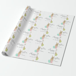 Papel De Regalo Conejo de Pascua Feliz Personalizado Acuarela