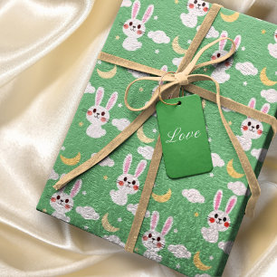 Papel De Regalo Conejo de Pascua Pastel Pastel Verde Niño Animal
