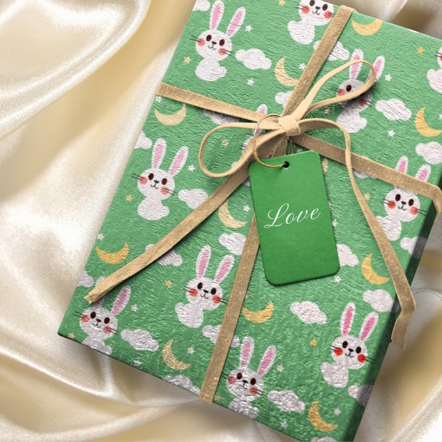 Papel De Regalo Conejo de Pascua Pastel Pastel Verde Niño Animal (Subido por el creador)