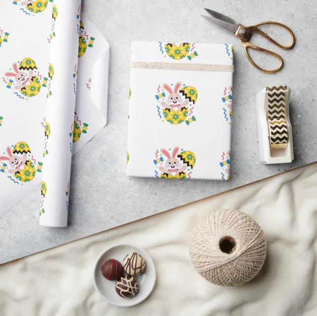Papel De Regalo Conejo de Pascua saliendo  (Artesanía)