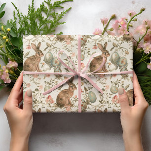 Papel De Regalo Conejo de Pascua Vintage Toile 