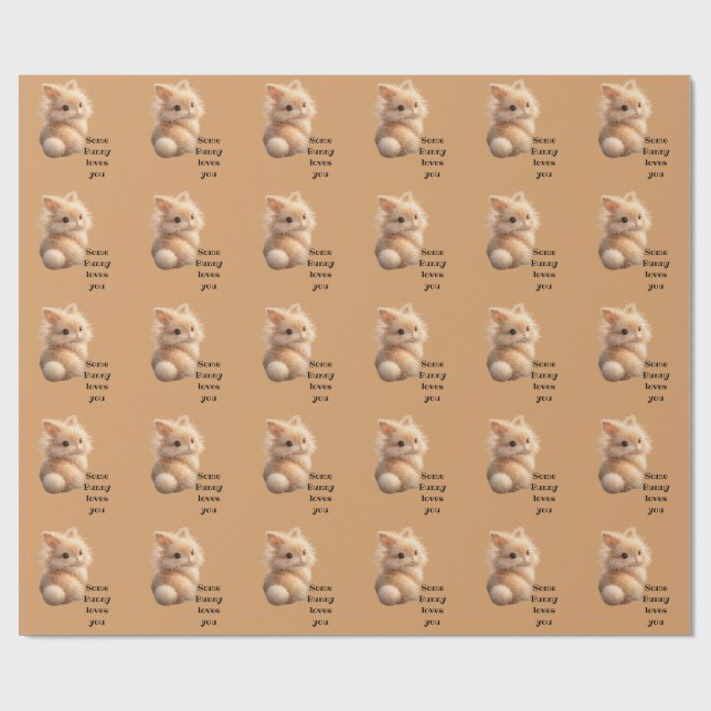 Papel De Regalo Conejo difuso: algún conejo te ama (Superficie plana)