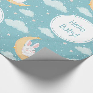 Papel De Regalo Conejo Durmiente En La Luna