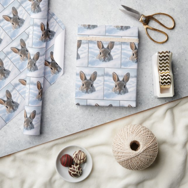 Papel De Regalo Conejo en una profunda ventisca (Artesanía)
