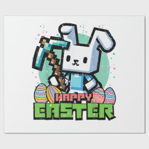 Papel De Regalo Conejo Feliz De Pascua Pixel Juego Juegos Jugador 