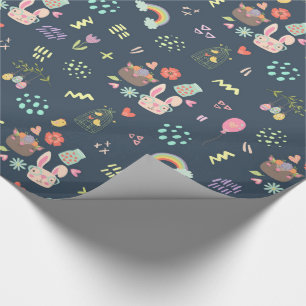 Papel De Regalo Conejo Navy Blue Easter