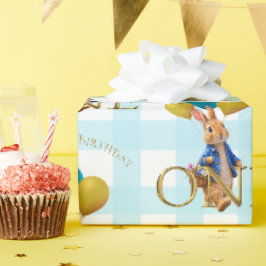 Papel De Regalo Conejo paseando en su primer cumpleaños 