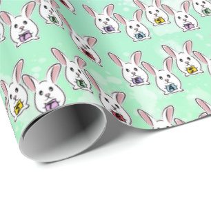 Papel De Regalo Conejos de Pascua con Forma de Huevo
