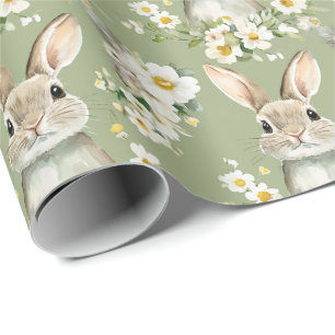 Papel De Regalo Conejos de Pascua en acuarela