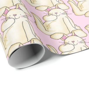 Papel De Regalo conejos lindos en rosa