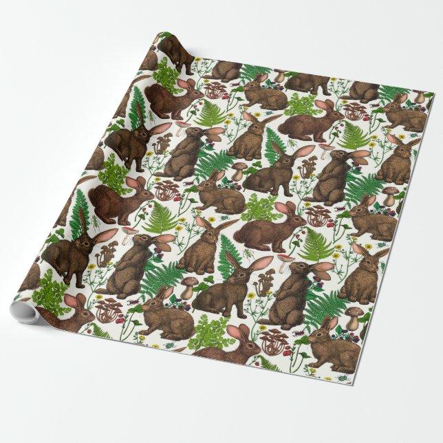 Papel De Regalo Conejos y flora de los bosques 4 (Desenrollado)