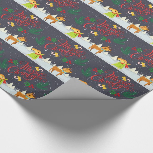 Papel De Regalo Conejos y renos navidades (Esquina)