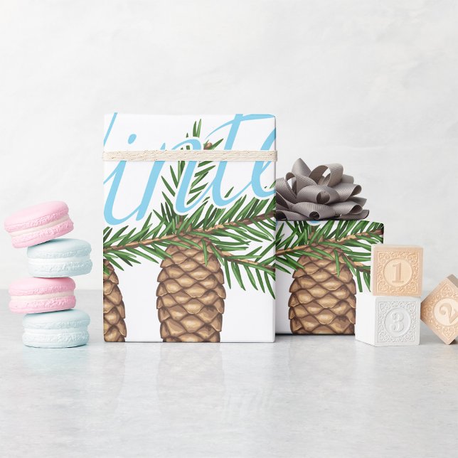 Papel De Regalo Cones De Pino De Invierno (Subido por el creador)
