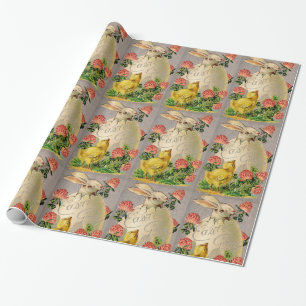 PAPEL DE REGALO CONEXIÓN BLANCA, POLLO, FLORES ROJOS Y HUEVO ORIEN