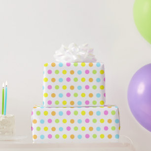 Papel De Regalo Confeti Colorido de Cumpleaños en Colores Pastel
