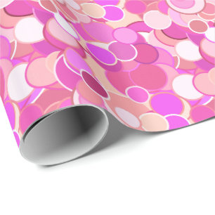 Papel De Regalo Confeti de puntos de mediados de siglo - rosa y co