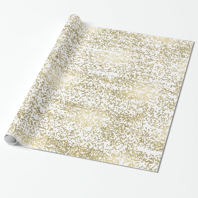 Papel De Regalo Confeti elegante del oro (Desenrollado)