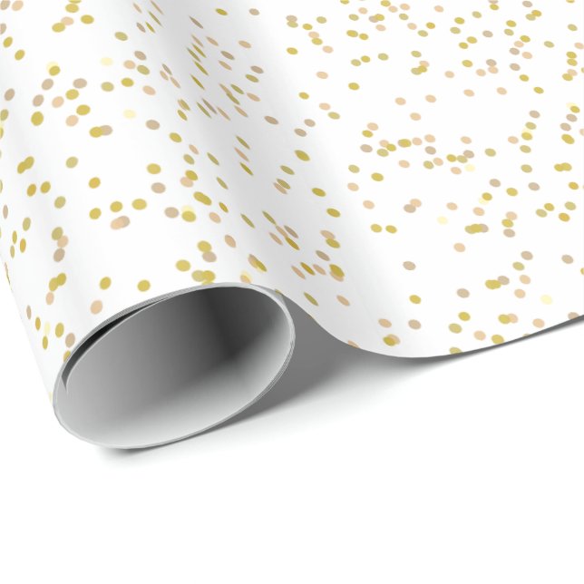 Papel de Regalo Confeti Polvo de Oro (Esquina del rollo)
