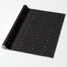 Confetti color arcoiris en negro
