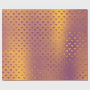 Papel De Regalo Confetti metálico del Corazón de Oro del Bronce de
