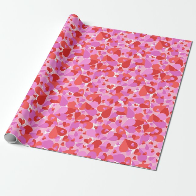 Papel De Regalo Confetti mixto de cupidos (Desenrollado)