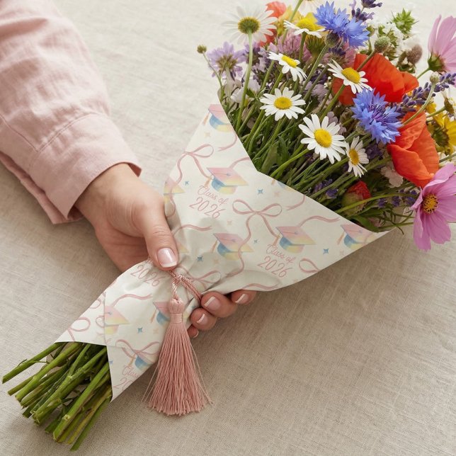 Papel De Regalo Congrats Grad Watercolour Grad Cap Class of 2026 (Congrats Grad Watercolour Grad Cap Class of 2026 Wrapping Paper)