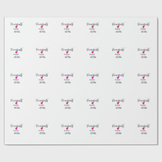 Papel De Regalo Congrats graduation name class of 20XX year heart