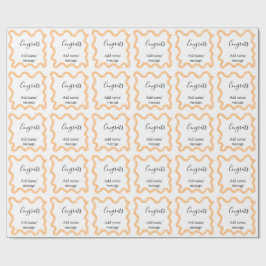 Papel De Regalo Congrats orange spiral Spanish border boho retro n
