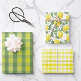 Papel de regalo conjunto amarillo limón verde dais