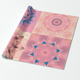 Papel De Regalo Conjunto de fractales pasteles abstractos con cale