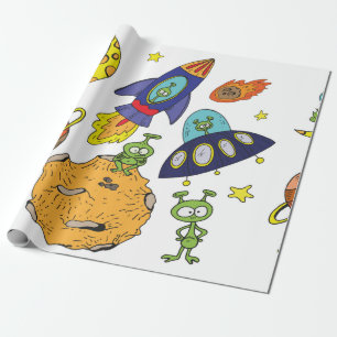 Papel De Regalo Conjunto de ilustraciones personalizados sobre el 