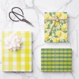 Papel de regalo conjunto de margarita de tartán am