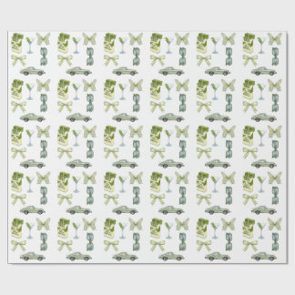 Papel De Regalo Conjunto de Stickers Estética Coqueta Verde | Coch