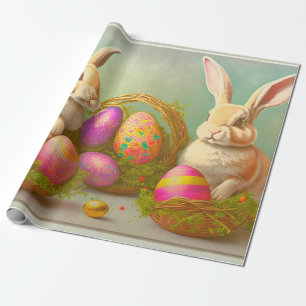Papel De Regalo Conjuntos De Pascua En La Colección De Cestas