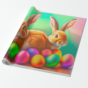 Papel De Regalo Conjuntos de Pascua y Colorida Colección de Huevos
