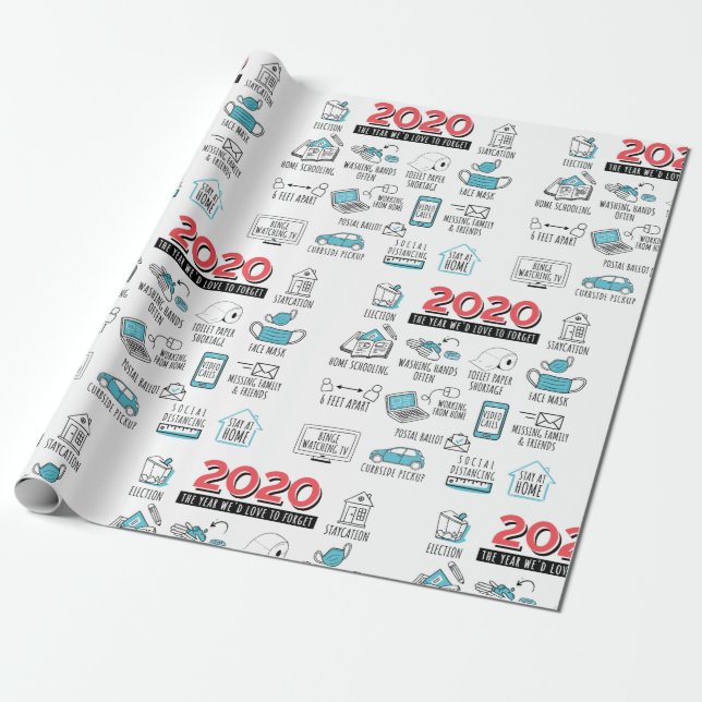 Papel De Regalo Conmemorativa de las actividades de cuarentena de  (Desenrollado)