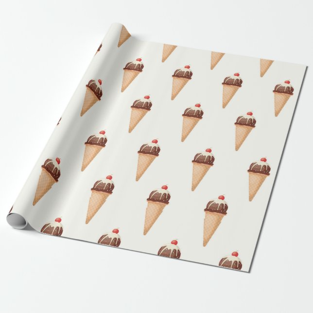 Papel De Regalo Cono de crema de hielo (Desenrollado)