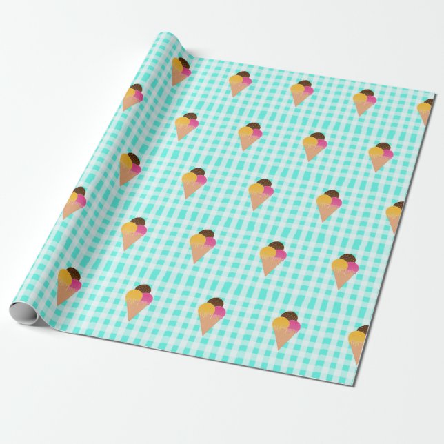 Papel De Regalo cono de gofre de helado (Desenrollado)