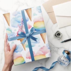 Papel De Regalo Cono de helado colorido Arcoíris