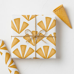 Papel De Regalo Cono de helado de gofre triple Postre de verano