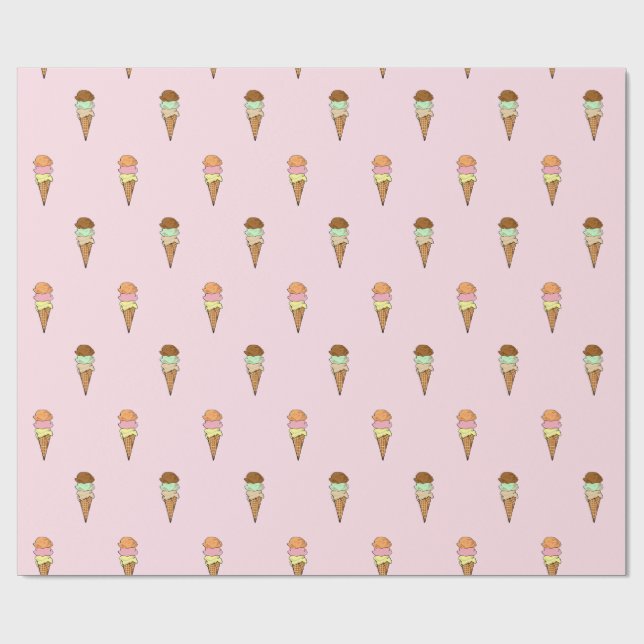 Papel De Regalo Cono de helado dulce (Superficie plana)