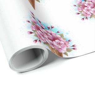 Papel De Regalo Cono de waffle de helado de Sakura rosa