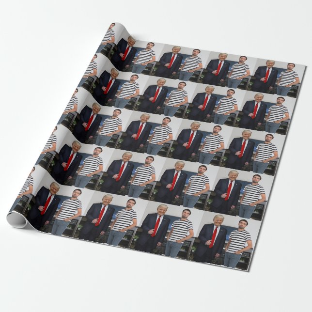 Papel De Regalo Conoció al presidente Donald Trump| Agregar la fot (Desenrollado)