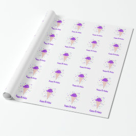 Papel De Regalo Conos de helado morados
